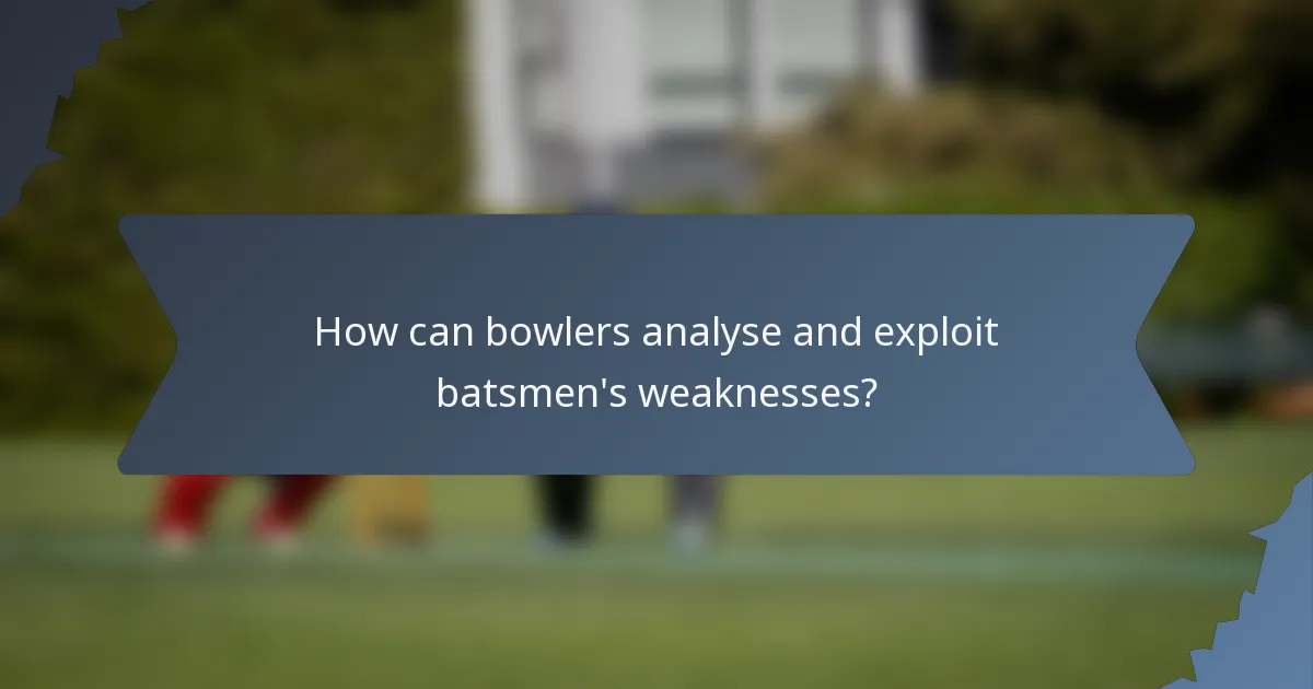 How can bowlers analyse and exploit batsmen's weaknesses?