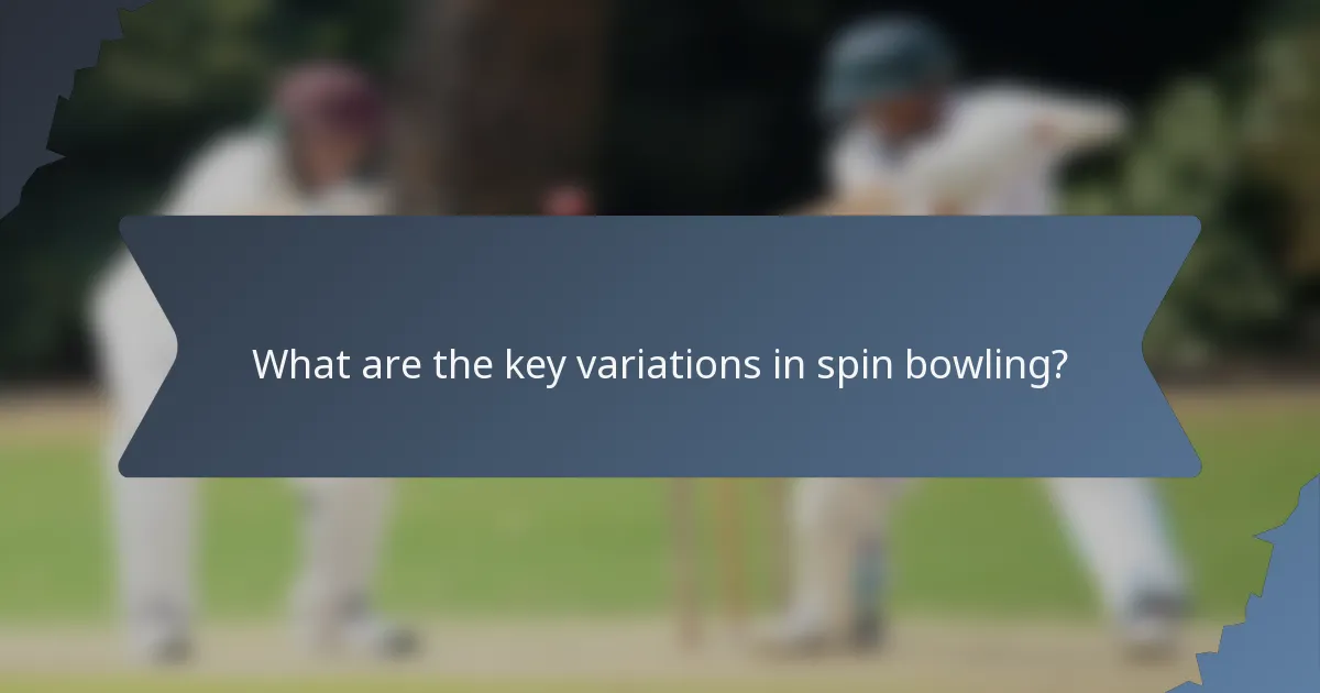 What are the key variations in spin bowling?