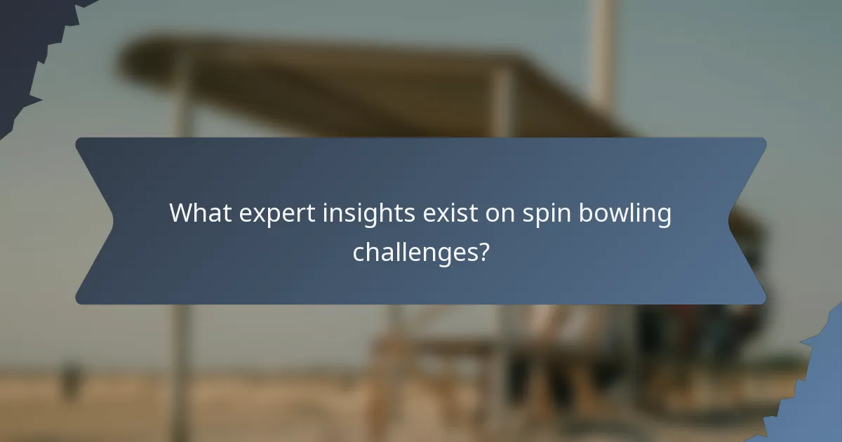 What expert insights exist on spin bowling challenges?